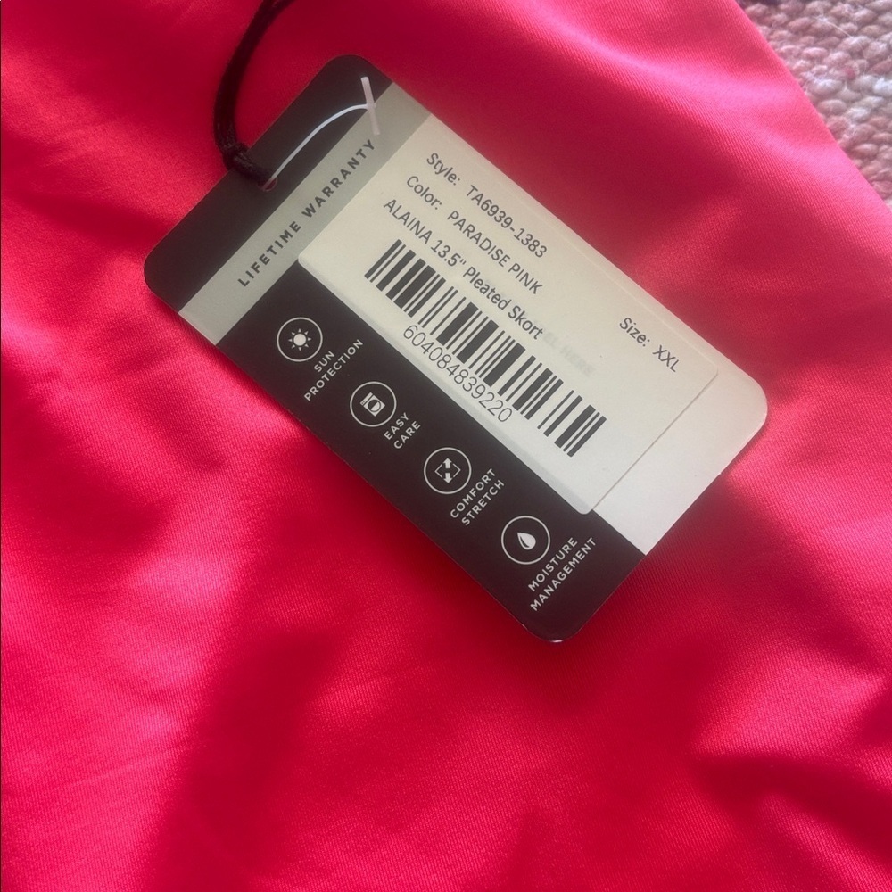 Tail Pleated Tennis SkirtPink 13.5” - Size XXL - Picture 2 of 4